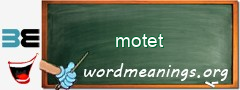 WordMeaning blackboard for motet